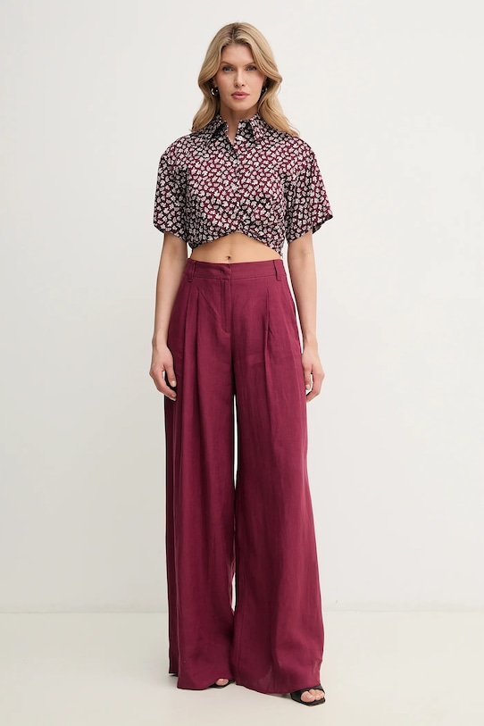 Marella koszula bawełniana MOCA 2513111042 bordowy SS25