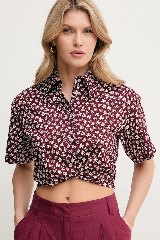 Marella koszula bawełniana MOCA bordowy 2513111042