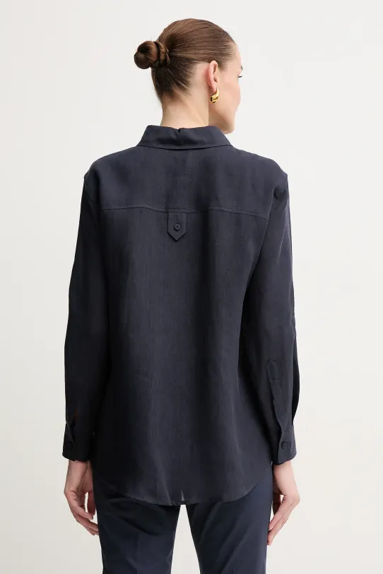 Odjeća Lanena košulja Marella IXIE 2513111084 mornarsko plava