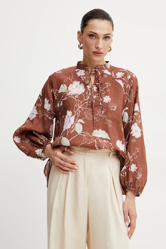 Košeľa Marella VITERBO regular hnedá 2513111152