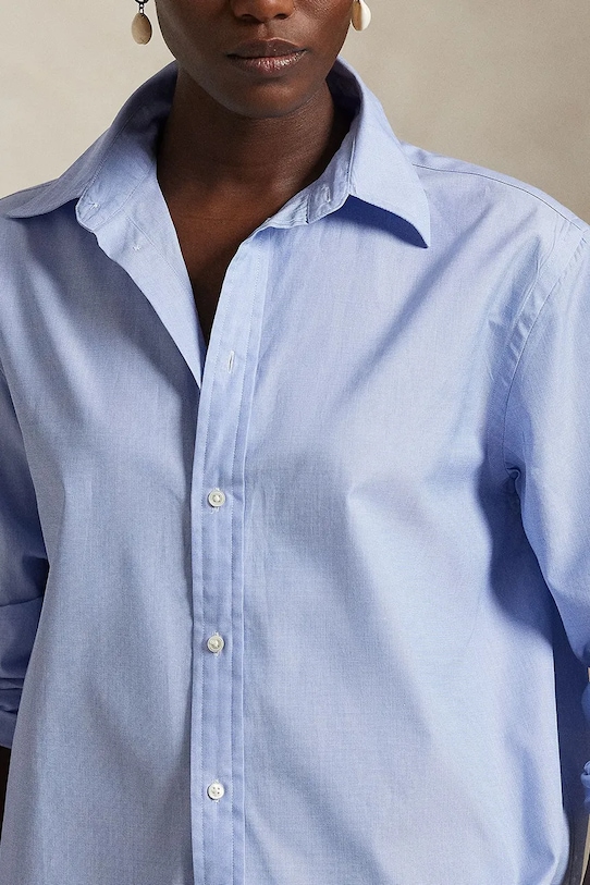 Βαμβακερό πουκάμισο Polo Ralph Lauren Long Sleeve Light Shirt μπλε 211968220