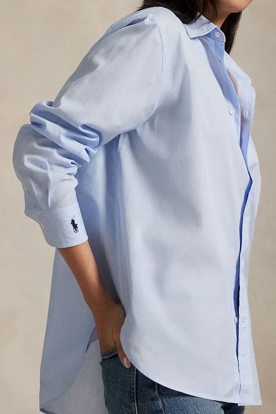 Памучна риза Polo Ralph Lauren Long Sleeve Light Shirt син 211968220