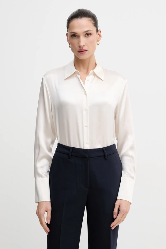 Sisley koszula jedwabna regular beżowy 5LZMLQ05E