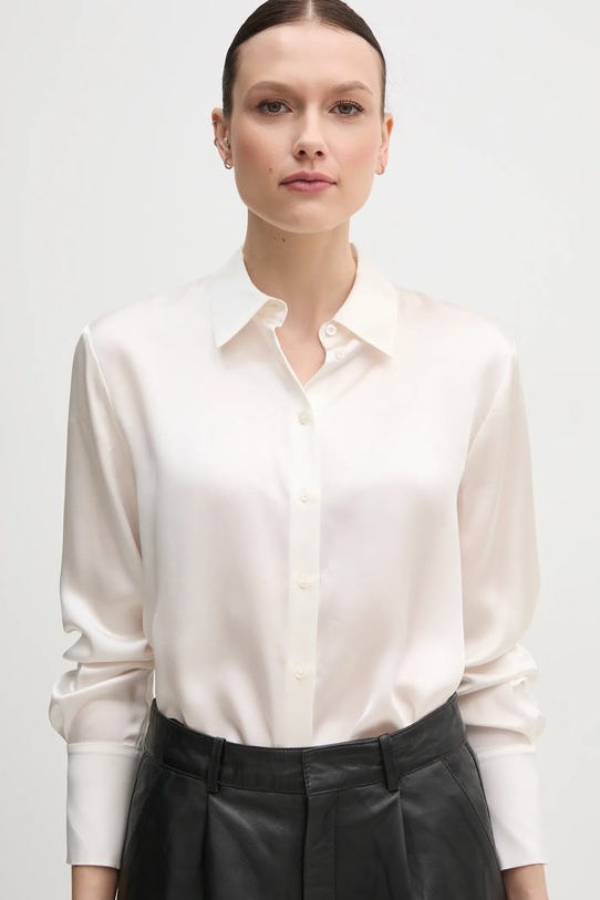 Sisley camasa de matase lung bej 5LZMLQ05E