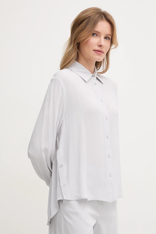 Sisley cămașă lung gri 5IDTLQ08R