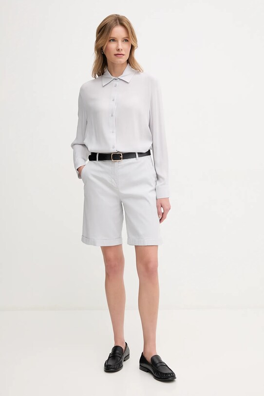 Πουκάμισο Sisley 5IDTLQ08R γκρί SS25