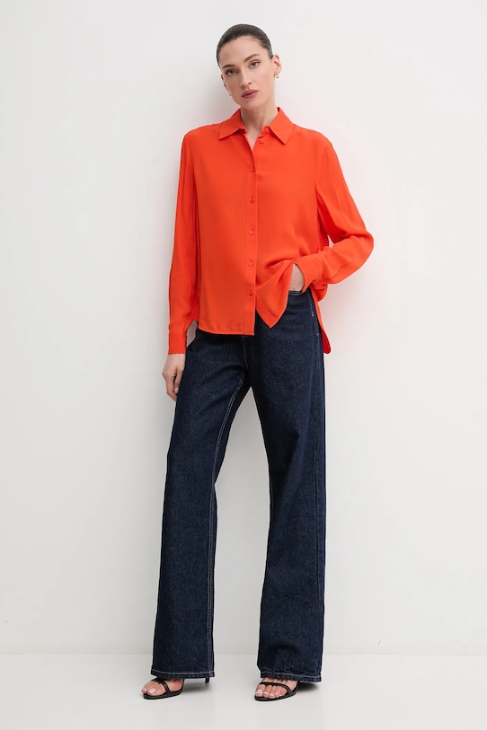 Košeľa Sisley 5IDTLQ08R červená SS25