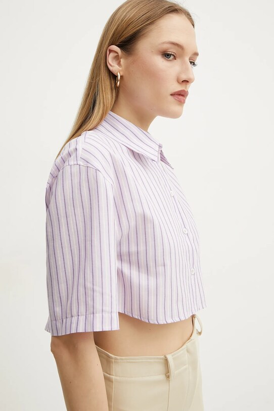 Bavlněná košile Patrizia Pepe fialová 2C1601.A569