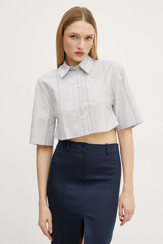 Bavlněná košile Patrizia Pepe krátký šedá 2C1601.A569