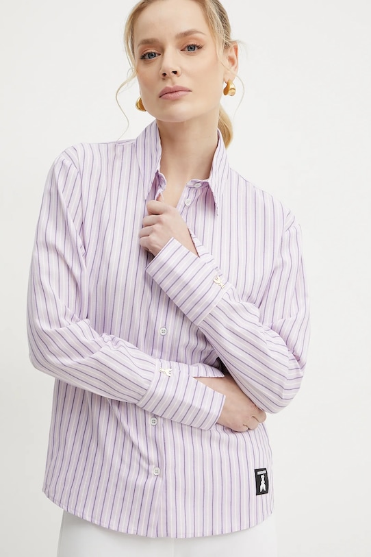 Βαμβακερό πουκάμισο Patrizia Pepe κανονικό μωβ 2C1636.A569