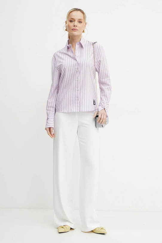 Βαμβακερό πουκάμισο Patrizia Pepe 2C1636.A569 μωβ SS25