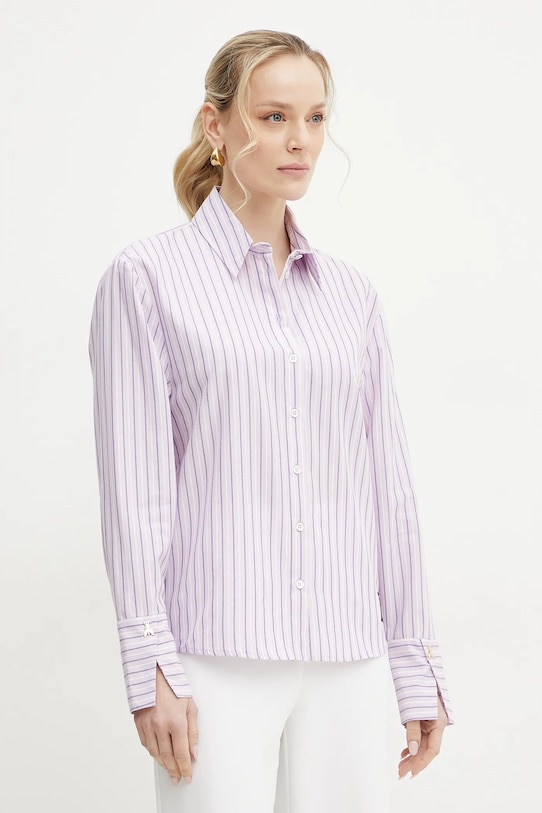 Βαμβακερό πουκάμισο Patrizia Pepe μωβ 2C1636.A569