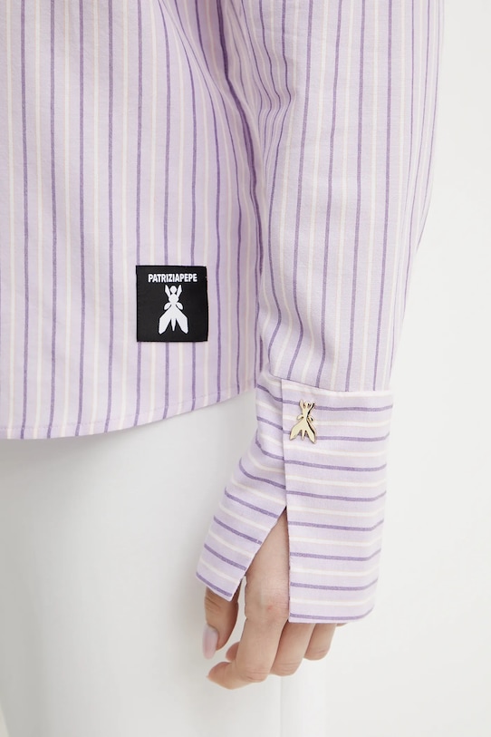 Βαμβακερό πουκάμισο Patrizia Pepe 2C1636.A569 μωβ