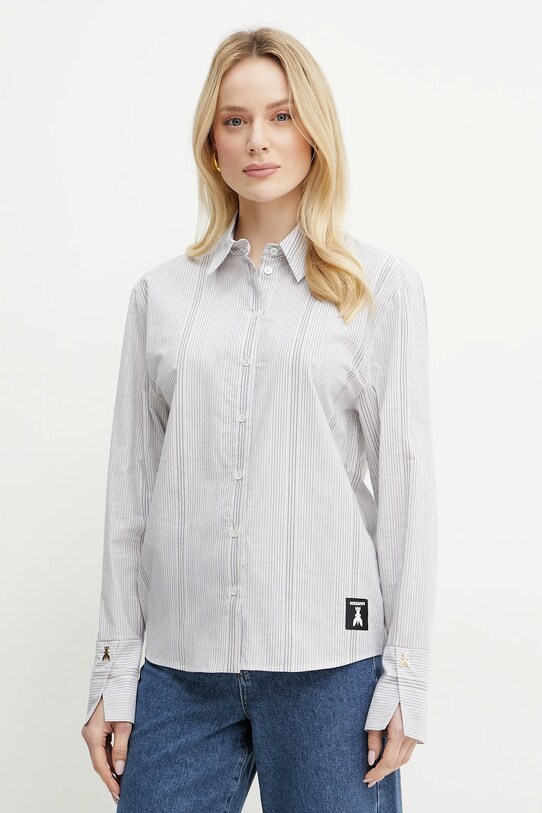 Βαμβακερό πουκάμισο Patrizia Pepe κανονικό γκρί 2C1636.A569