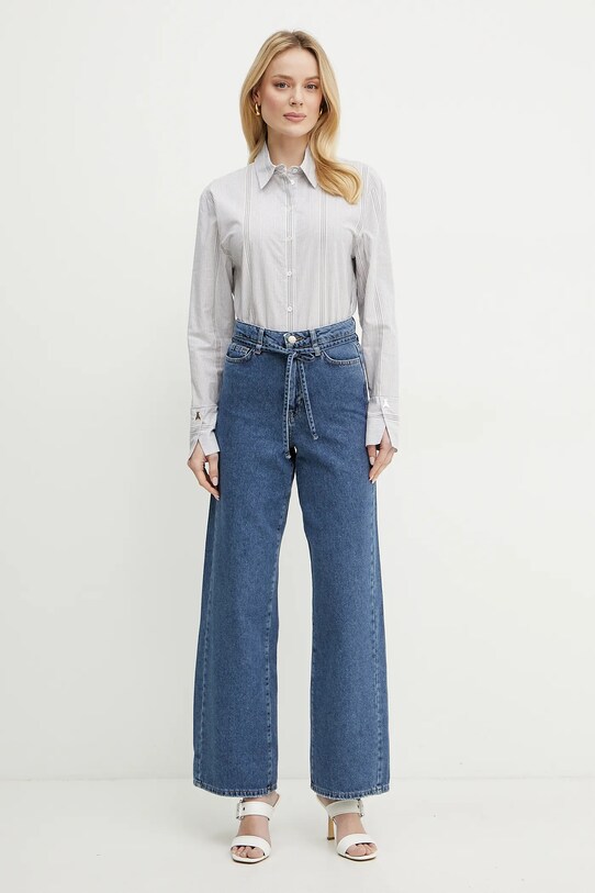 Βαμβακερό πουκάμισο Patrizia Pepe 2C1636.A569 γκρί SS25