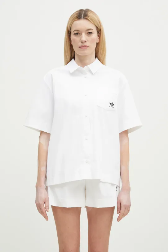 adidas Originals camicia Essential rilassato bianco JD1504