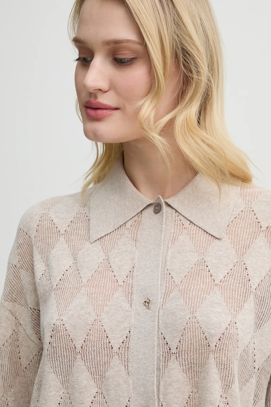 AERON cardigan cu amestec de in TAMARA bej SH190561