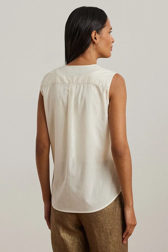 Lauren Ralph Lauren bluza din bumbac 200963702 bej SS25