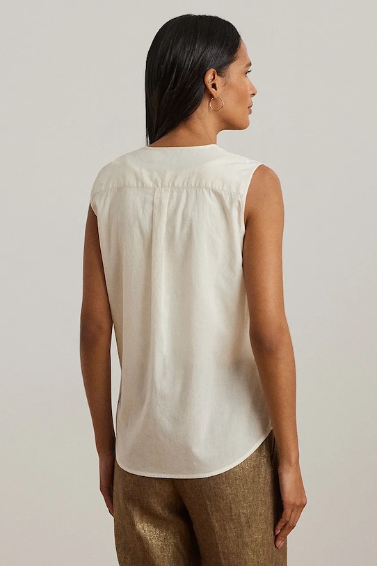 Lauren Ralph Lauren bluzka bawełniana 200963702 beżowy SS25