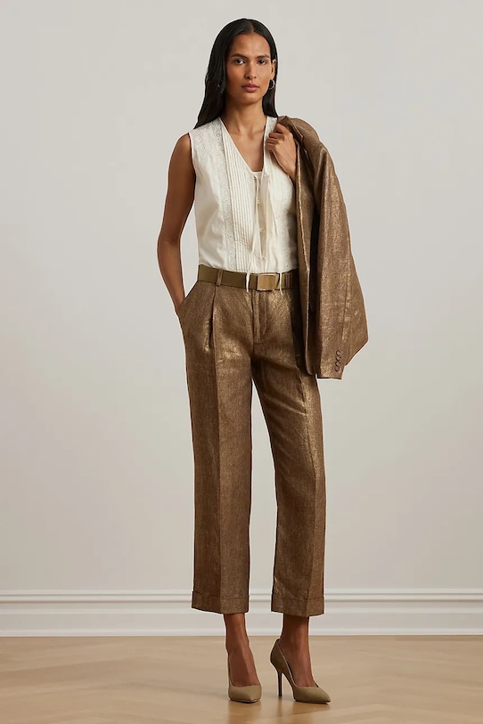 Odzież Lauren Ralph Lauren bluzka bawełniana 200963702 beżowy