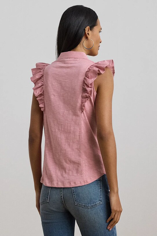 Bavlnená košeľa Lauren Ralph Lauren 200963916 ružová SS25