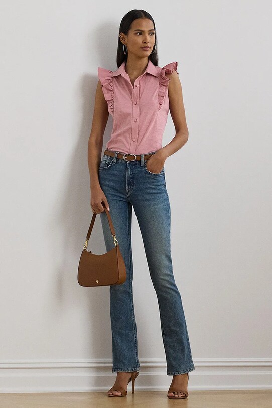 Oblečenie Bavlnená košeľa Lauren Ralph Lauren 200963916 ružová