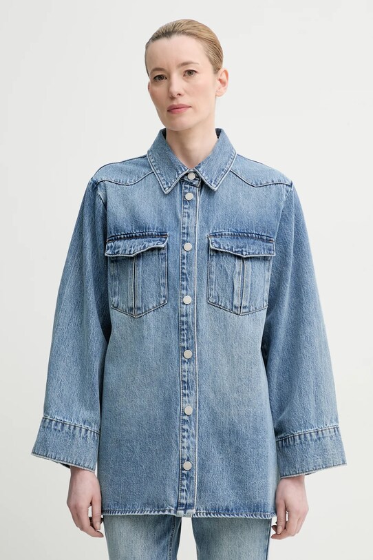 Gestuz camasa jeans lung albastru 10909943