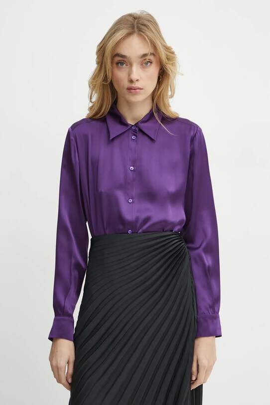 MAX&Co. cămașă de mătase lung violet 2516111061200