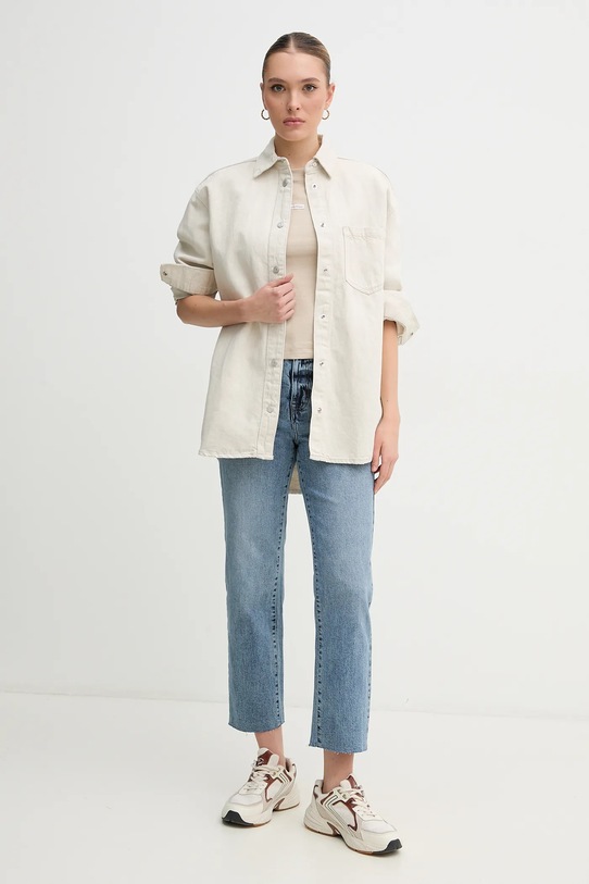 Джинсовая рубашка Pepe Jeans OVERSHIRT PL304963TC9 бежевый SS25