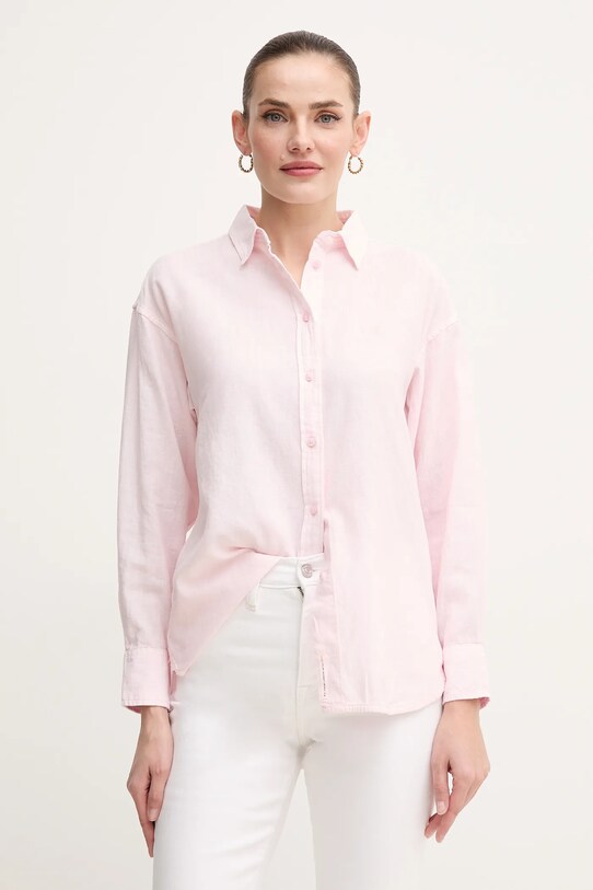 Сорочка з льону Pepe Jeans CHIPPER casual рожевий PL304993