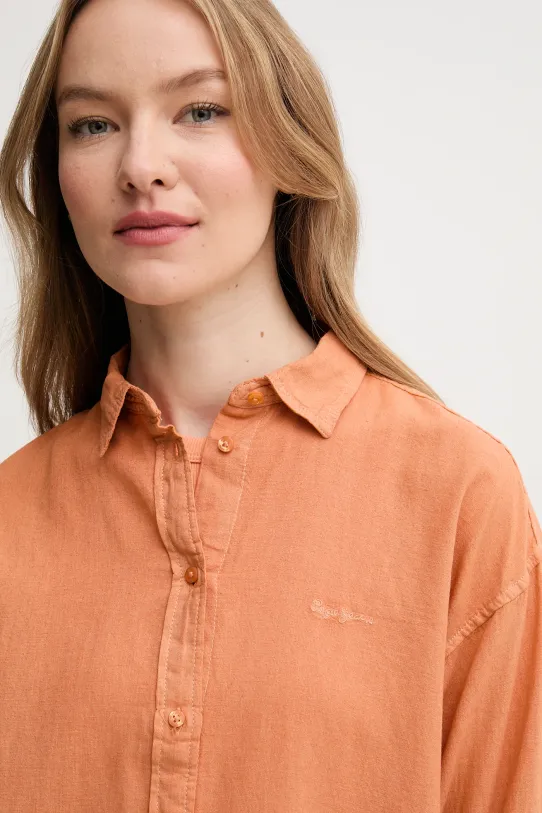 Льняная рубашка Pepe Jeans CHIPPER оранжевый PL304993