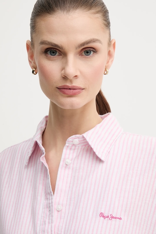 Lanena košulja Pepe Jeans DREAM roza PL305033