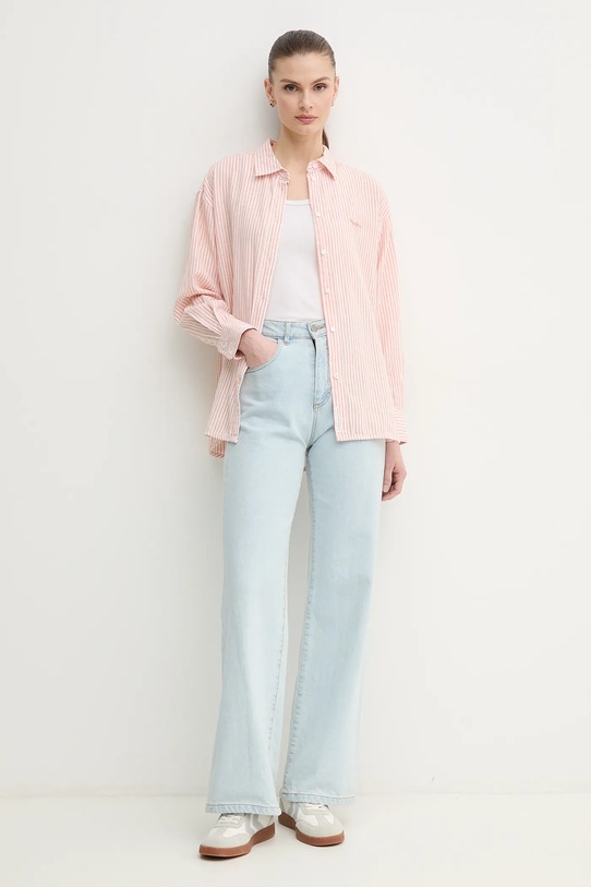 Pepe Jeans koszula lniana DREAM PL305033 pomarańczowy SS25