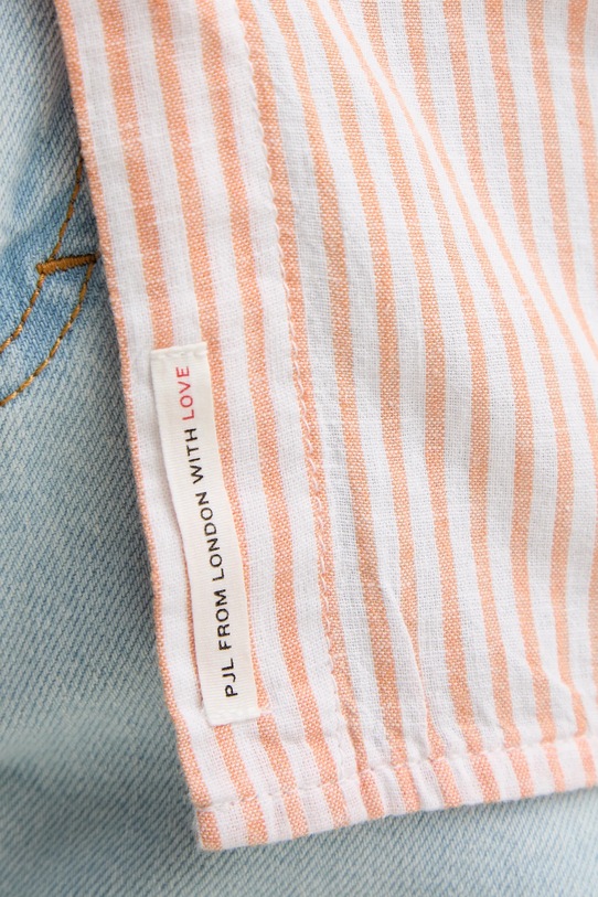 Pepe Jeans koszula lniana DREAM PL305033 pomarańczowy