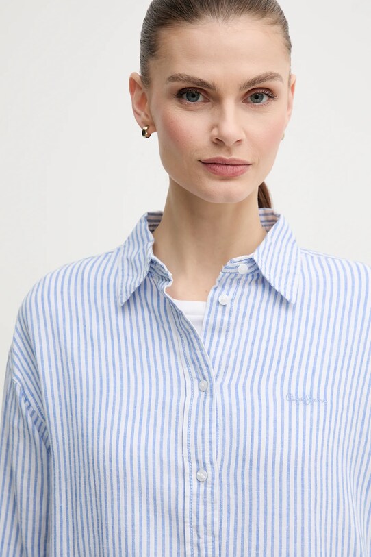 Сорочка з льону Pepe Jeans DREAM PL305033 блакитний