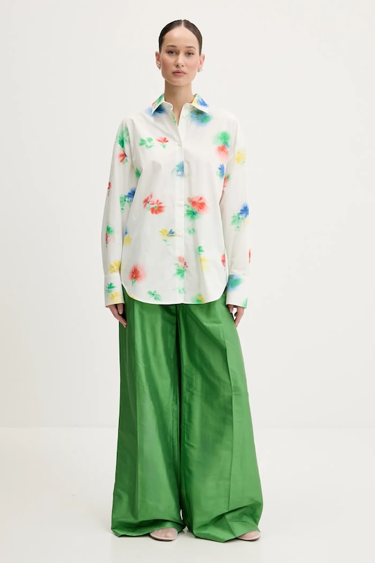 Bavlněná košile MSGM 3842MDE15X.257350 bílá SS25