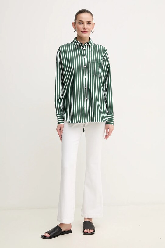 Lacoste cămașă din bumbac CF0215 verde SS25