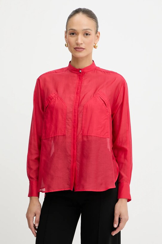Сорочка з домішкою шовку Pinko casual червоний 105248.A2M7