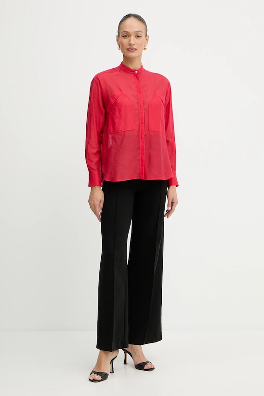 Pinko camicia con aggiunta di seta 105248.A2M7 rosso SS25