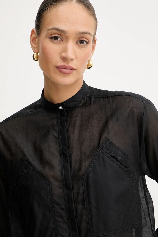 Pinko koszula z domieszką jedwabiu czarny 105248.A2M7