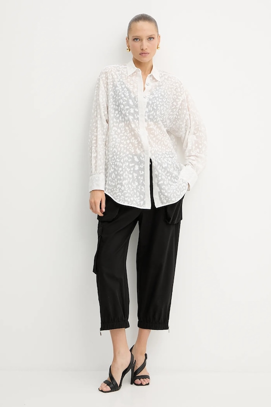 Pinko koszula z domieszką jedwabiu 105259.A2MN biały SS25