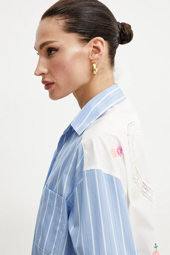 Weekend Max Mara koszula bawełniana niebieski 2515111022600