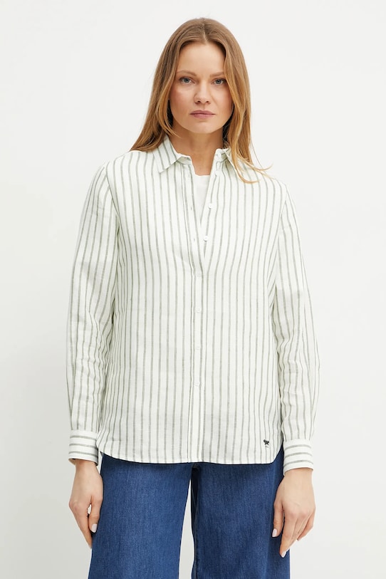 Weekend Max Mara cămașă de in cu modele alb 2515111052600