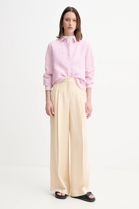 Weekend Max Mara koszula lniana 2515111052600 różowy SS25
