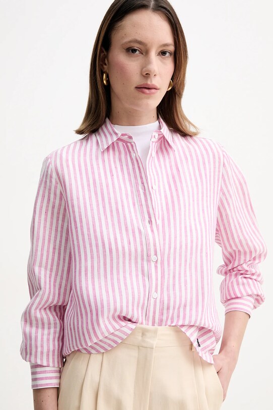Weekend Max Mara cămașă de in roz 2515111052600