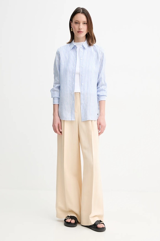 Сорочка з льону Weekend Max Mara 2515111052600 блакитний SS25