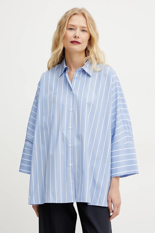 Weekend Max Mara koszula bawełniana wzorzyste niebieski 2515111092600