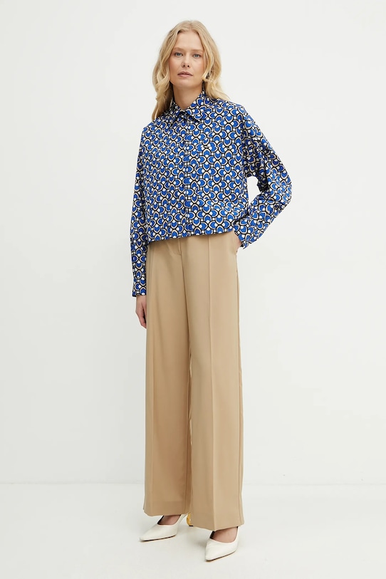 Хлопковая рубашка Weekend Max Mara 2515111112600 голубой SS25