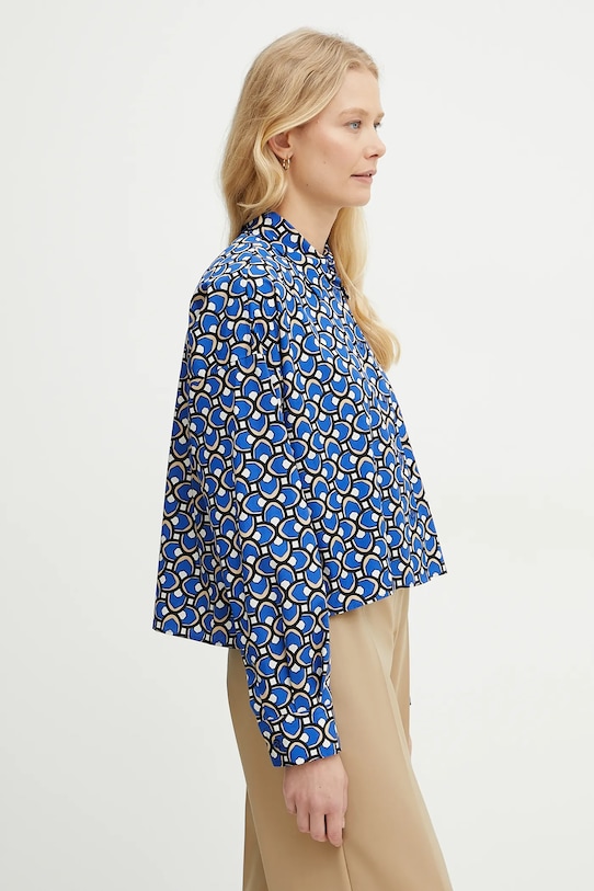 Хлопковая рубашка Weekend Max Mara 2515111112600 голубой