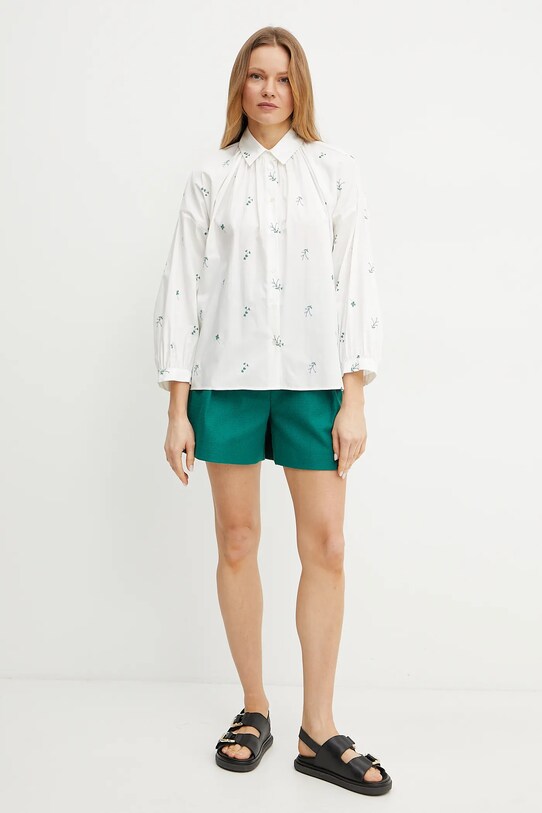 Weekend Max Mara cămașă din bumbac 2515111132600 alb SS25